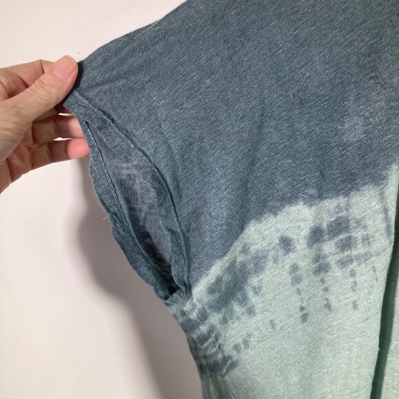 Womens Pete & Greta Johnny Was Hi Lo Linen Slub Tee Shirt Dress M Green - Picture 4 of 10